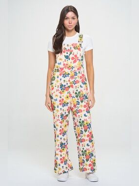NWT sm wardrobe spring floral printed cotton overalls